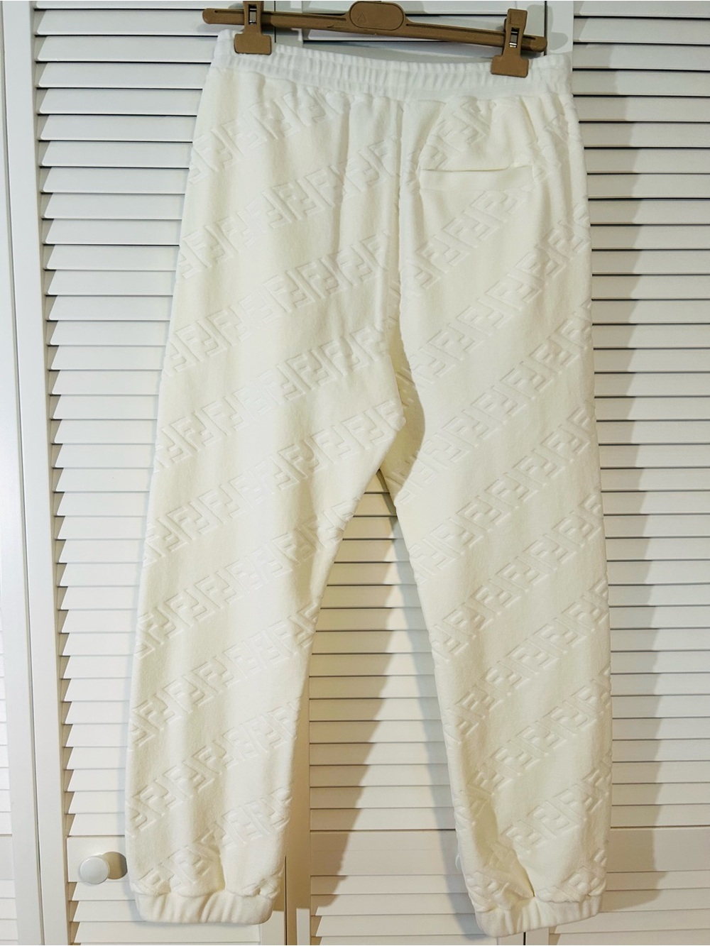 Fendi white Jogger Pants with Subtle FF Monogram